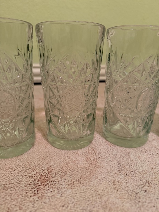 Set of 7 Libbey Hobstar Highball Glasses-16 Oz - Picture 2 of 3